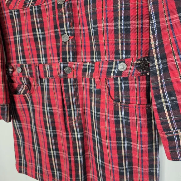 NWT Current/Elliott The Jumpsuit Dress Red Tar Plaid Size 2 (M) - Picture 3 of 14